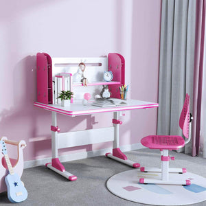 SÄKEE Height Adjustable Kids Desk and Chair Set -Pink