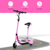 MAXTRA Upgraded E120 Adjustable Handlebar and Removable Seat Folding Electric Scooter-Pink