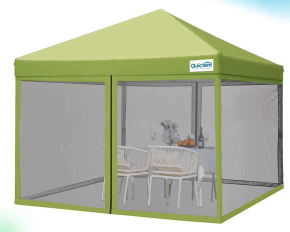 Quictent 10' x 10' Pop Up Canopy with Mesh Netting-Green