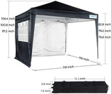 Quictent 10'x10' Ez Set Pop up Canopy Waterproof Black