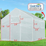 Quictent 10' x 9' x 8' Walk-in Greenhouse-White