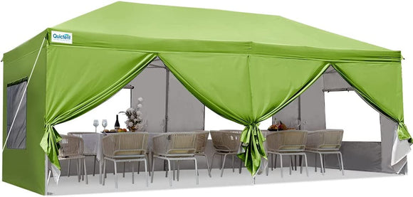 Quictent 20' x 10' Green Event and Pop-up Outdoor Canopy