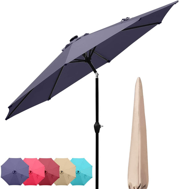 Quictent 9 ft. Market Patio Umbrella-Navy Blue