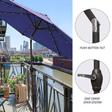 Quictent 9 ft. Solar-Lighted Market Patio Umbrella-Dark Blue