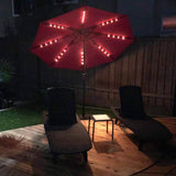 Quictent 9 ft. Solar-Lighted Market Patio Umbrella-Wine Red