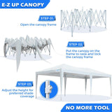 Quictent No-Side Standard 10' x 20' Pop Up Canopy -White