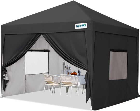 Quictent Privacy Standard 8' x 8' Pop Up Canopy-Black