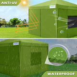 Quictent Upgraded Privacy 8' x 8' Pop Up Canopy-Green