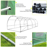 Quictent Upgraded 20' x 10' x 7' Walk-in Greenhouse (14 Stakes)-Green