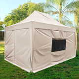 Quictent Upgraded Privacy 10' x 15' Pyramid Pop Up Canopy-Beige