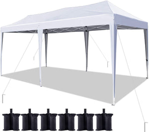 Quictent 10' x 20' EZ Pop up Canopy Without Sidewalls-White