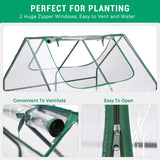 Quictent 49’’x37’’x36’’ Galvanized Steel Garden Bed with Cover-Clear