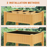 Quictent 35’’x24’’x35’’ 8 Grids Raised Wooden Garden Bed with Legs