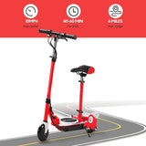 MAXTRA Upgraded E120 Adjustable Handlebar and Removable Seat Folding Electric Scooter-Red