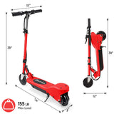 MAXTRA UL Certified Upgraded E100 Adjustable Handlebar Folding Electric Scooter-Red