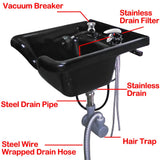 Health Line Stainless Backwash Shampoo Bowl Unit-Black