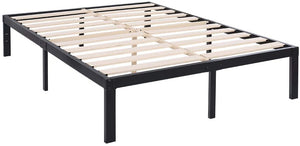 TATAGO Upgraded 14" Metal Platform Bed With Wooden Slats-Full