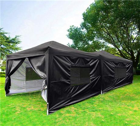 Quictent Upgraded Privacy 10' x 20' Pop Up Canopy-Black