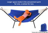 Zupapa 10' Double Hammock With Stand & Bag-Royal Blue