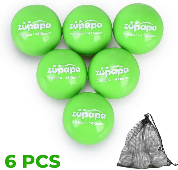 Zupapa 14 oz 2.8 Inch 6 Pack Heavy Training Baseballs Green