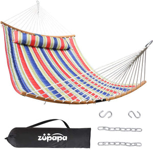 Zupapa 2-Person 11' Quilted Double Hammock With Bag-Coffee