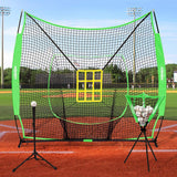 Zupapa Baseball Softball Practice Combo - 7 X 7 Feet Net Green