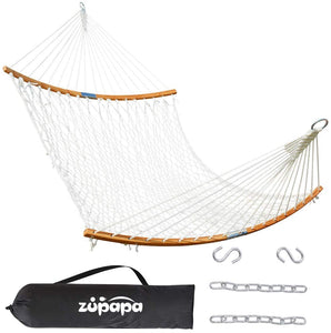 Zupapa 2-Person Rope Double Hammock With Spreader Bar & Bag