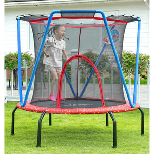 Zupapa Small Trampolines with Basketball Hoop Indoor Mini Trampoline for Toddlers Kids Children Ultra Quiet Age 2-10 54'' 66''
