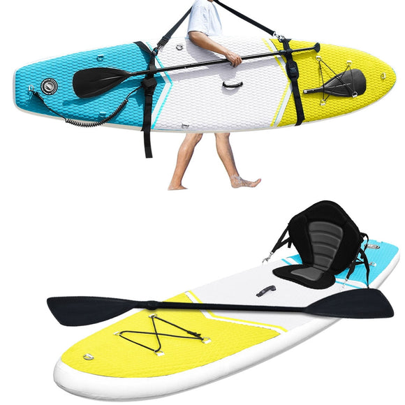 Zupapa Inflatable Stand Up Paddle Board with Kayak Convertible Seat and Non-Slip Deck - Perfect for Adults, Kids, and Dogs