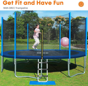 ORCC 16 15 14 12 10 8FT Kids Trampoline,Outdoor Trampoline with all Accessories,Outdoor Safe Trampoline