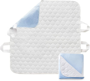 OasisSpace Positioning Bed Pad with Handles - 2 Pack Waterproof Reusable Incontinence Underpad with 4 Straps, Washable Underpad on Hospital & Home Care, Super Absorbent & Soft Top Layer, 34'' x 36''