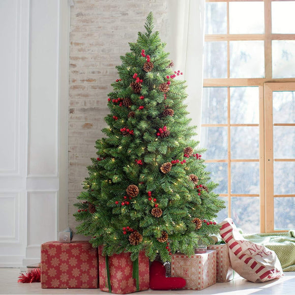 OasisCraft 4.5FT Prelit Christmas Tree - Adorned with 300 Clear Lights and Realistic 516 Thicken Tips