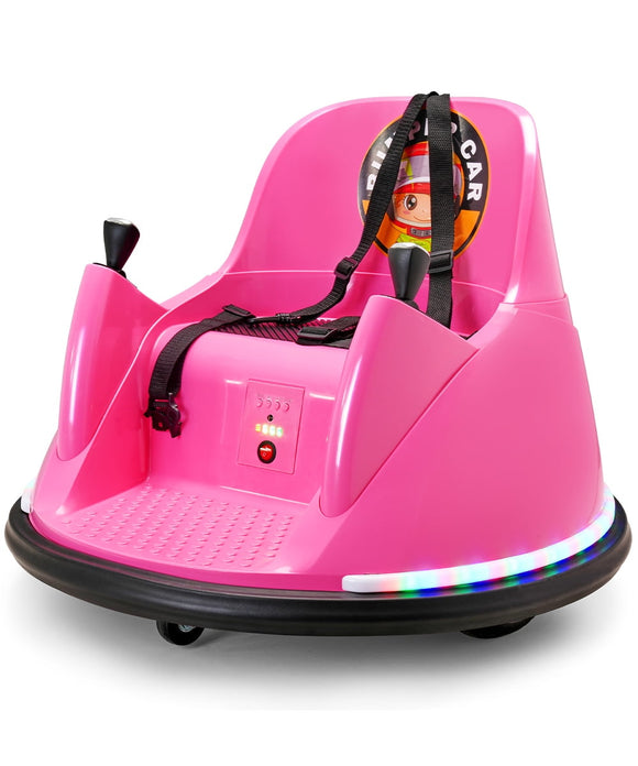 Bumper Car for Kids 12V with Remote Control Flashing Lights Music DIY Stickers for 1.5-6 Years Old Baby Toddlers Children Electric Ride on Cars Vehicle Toys 66 LBS Weight Capacity, Conform to ASTM Te