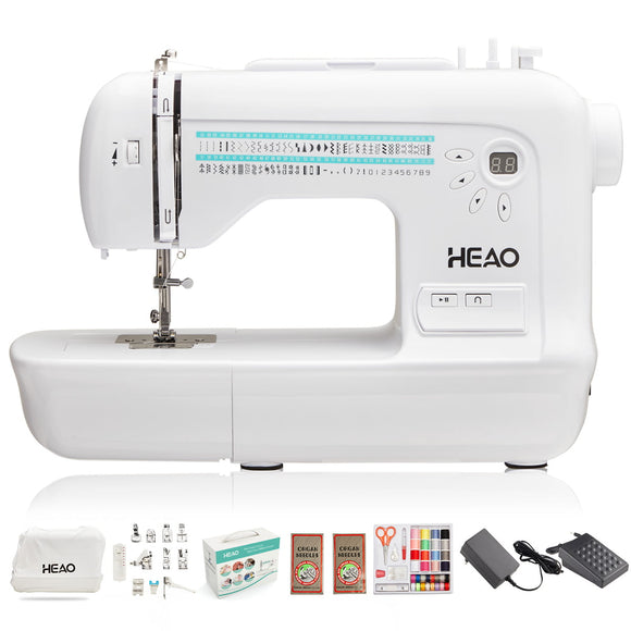 HEAO Sewing Machine, 72 Built-in Stitches, 11 Included Sewing feet, LCD Display, Electric Computerized Sewing Machine with Foot Pedal for Beginners and Advanced