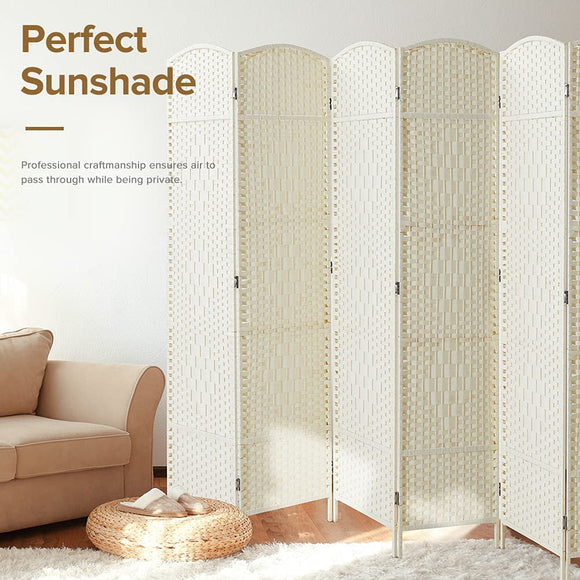 JOSTYLE Room Divider 6ft. Tall Extra Wide Extra Wide Privacy Screen, Folding Privacy Screens with Diamond Double-Weave Room dividers and Freestanding Room Dividers Privacy Screens