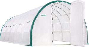 Quictent Upgraded 25x10x6.6 FT Large Walk-in Greenhouse, Heavy Duty Galvanized Hot House for Outdoors w/ Oxford Seam Reinforced PE Cove, White