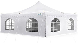Quictent 20'X20' PVC Fire Retardant Pole Tent, Heavy Duty Party Tent Canopy Shelter, 33-80 Person Capacity