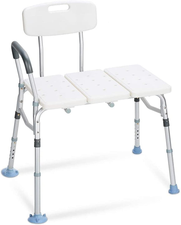 Oasisspace Tub Transfer Bench 500 lbs- Heavy Duty Bath & Shower Transfer Bench - Adjustable Handicap Shower Chair with Reversible Backrest - Medical Bathroom Aid for Disabled, Seniors, Bariatric