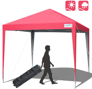 Quictent No-Side Upgraded 10' x 10'Pop Up Canopy -Pink