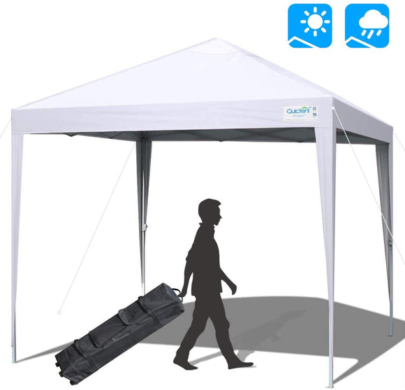 Quictent No-Side Upgraded 10' x 10' Pop Up Canopy -White