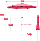Quictent 9 ft. Market Patio Umbrella-Red