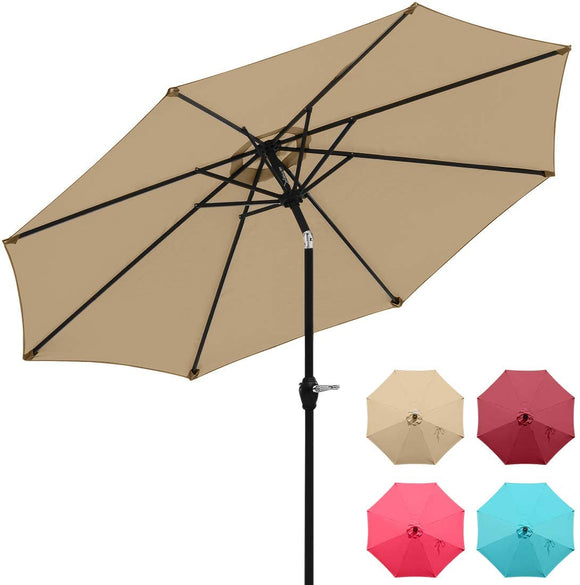 Quictent 9 ft. Market Patio Umbrella-Tan